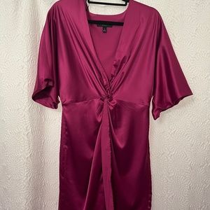 Hot pink satin dress